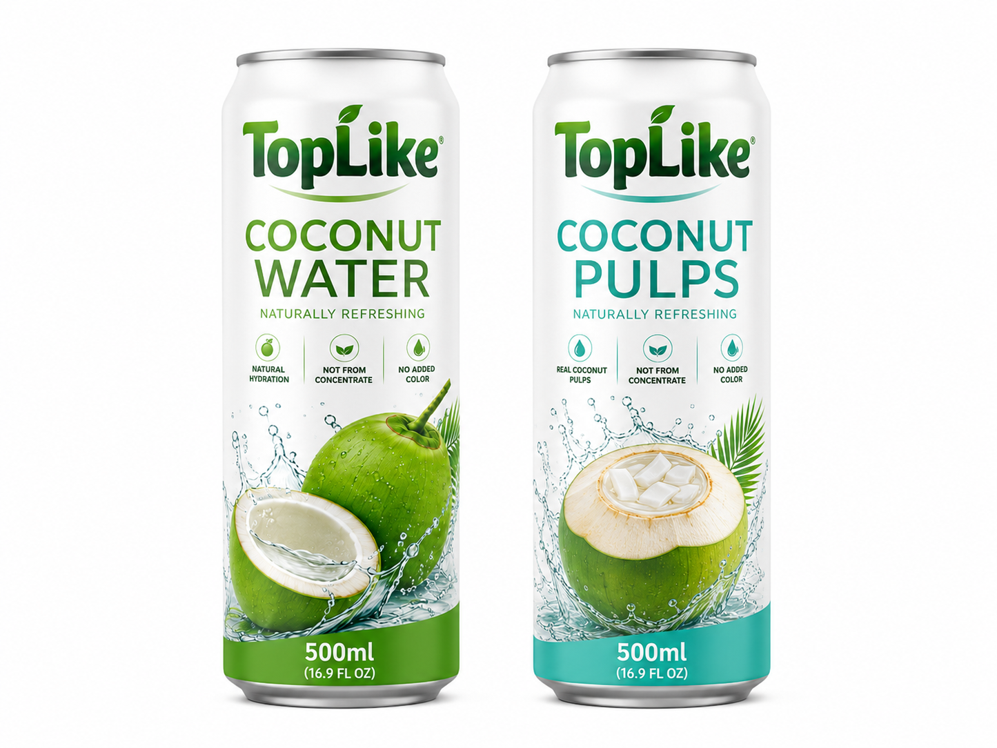 Fitco Coconut Water 500ml Can | With Pulp & No Pulp