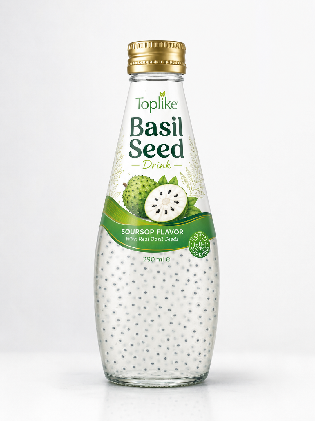 Toplike Basil Seed Drink – 290 ml Glass Bottle