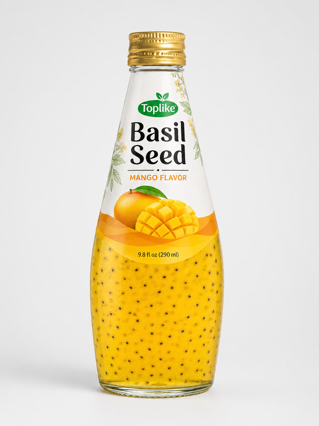 Toplike Basil Seed Drink – 290 ml Glass Bottle