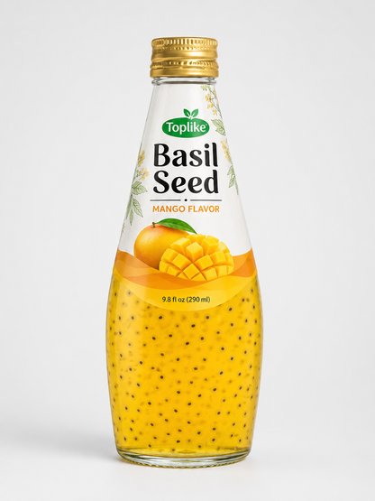 Toplike Basil Seed Drink – 290 ml Glass Bottle
