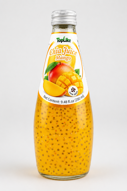 Toplike Chia Seed Drink – 290 ml Glass Bottle