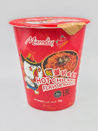 Minoodles Korean-Style Hot Chicken Ramen – 70 g Cup