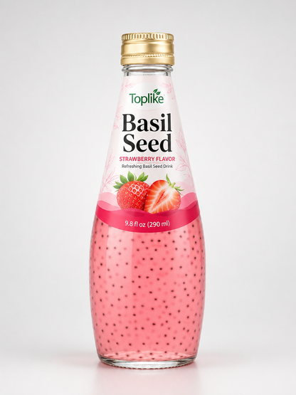 Toplike Basil Seed Drink – 290 ml Glass Bottle