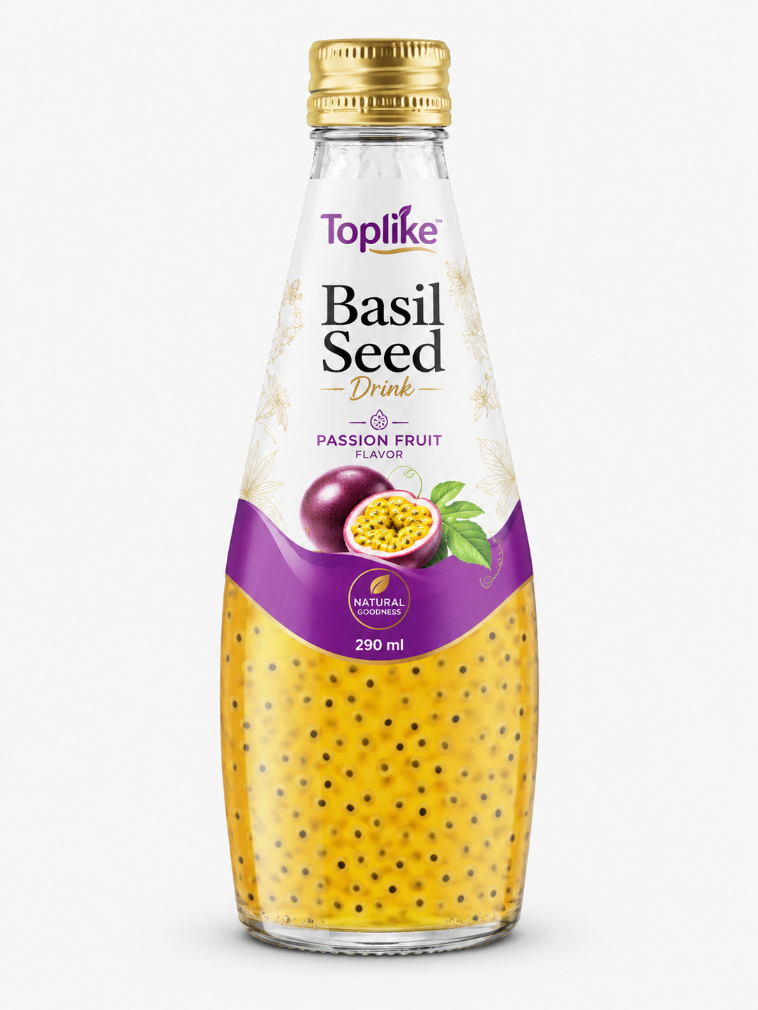 Toplike Basil Seed Drink – 290 ml Glass Bottle