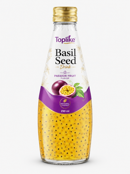 Toplike Basil Seed Drink – 290 ml Glass Bottle