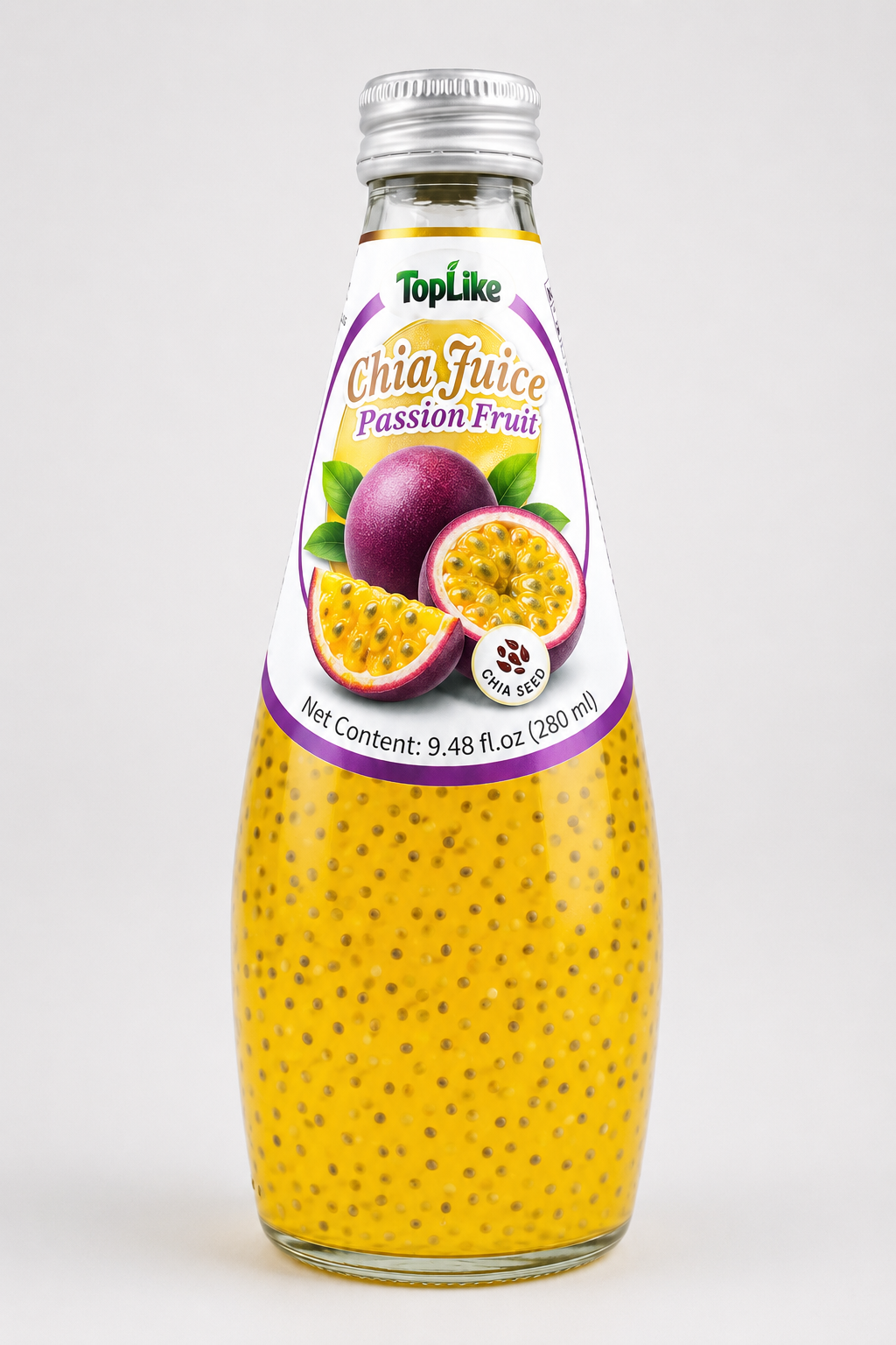 Toplike Chia Seed Drink – 290 ml Glass Bottle
