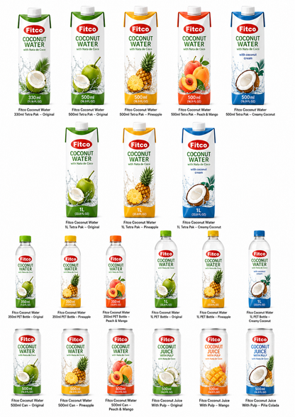 Fitco Coconut Water 500ml Can | With Pulp & No Pulp
