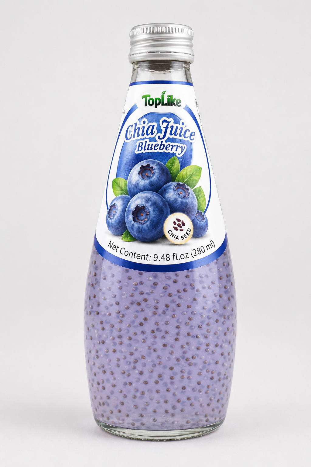 Toplike Chia Seed Drink – 290 ml Glass Bottle