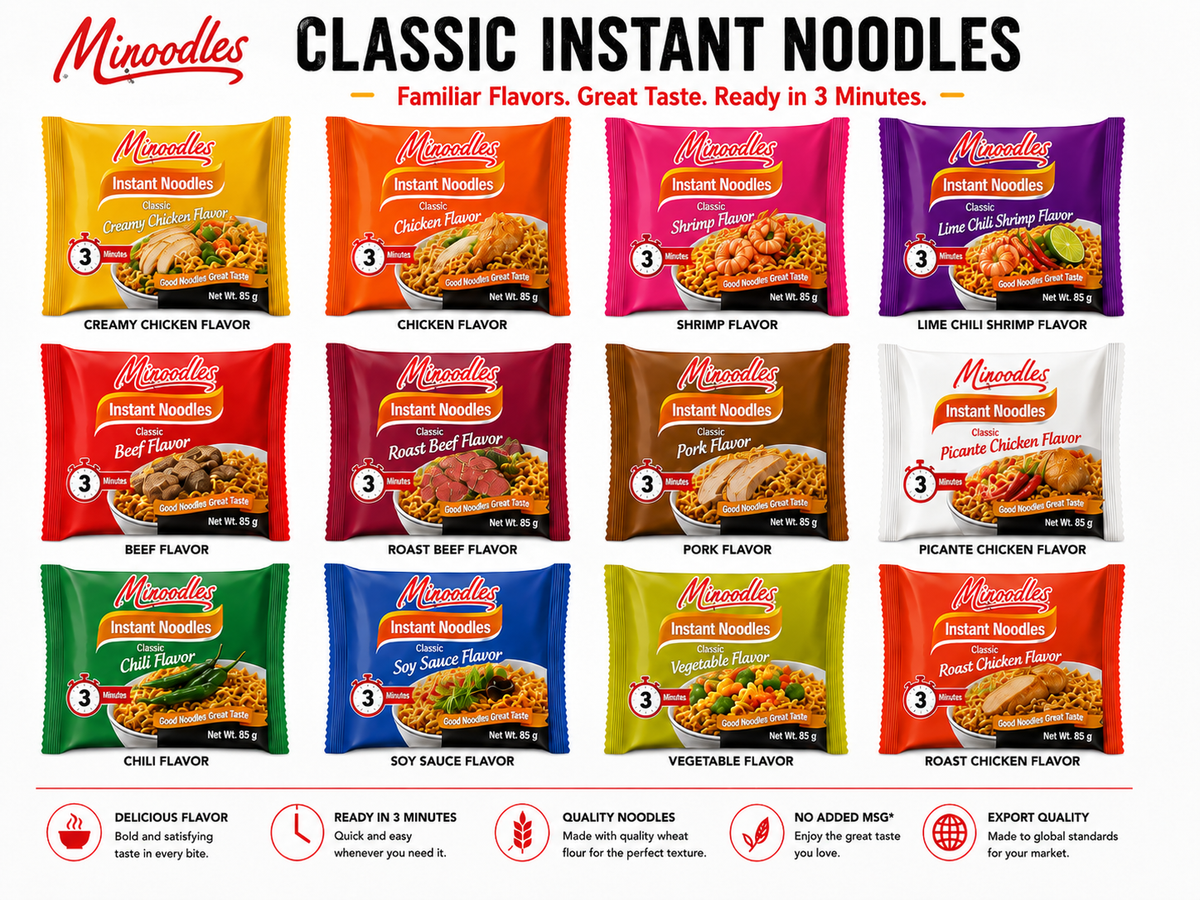 Minoodles Classic Instant Noodles – 85 g Bag