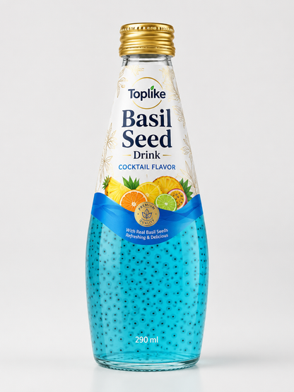 Toplike Basil Seed Drink – 290 ml Glass Bottle