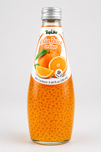 Toplike Chia Seed Drink – 290 ml Glass Bottle
