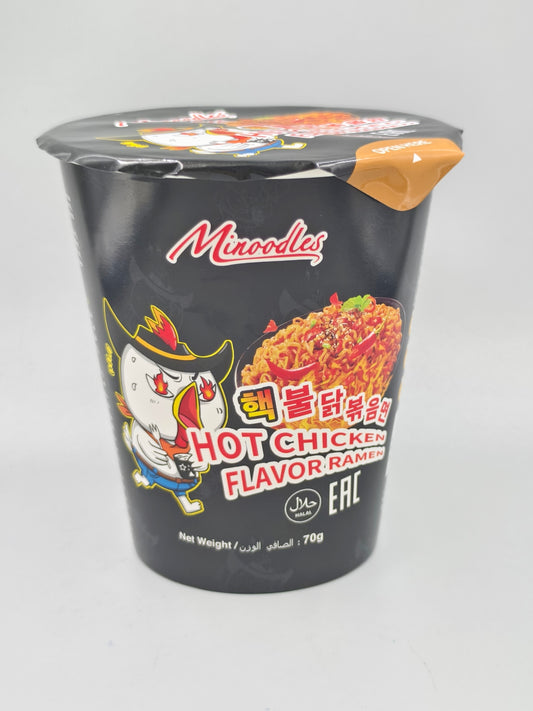 Minoodles Korean-Style Hot Chicken Ramen – 70 g Cup